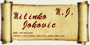 Milinko Joković vizit kartica